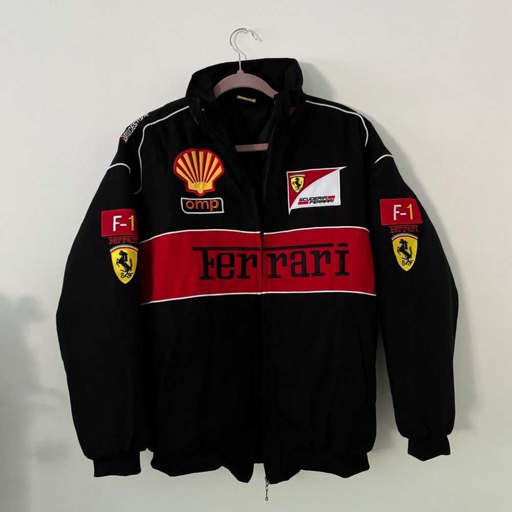 2024 Ferrari black F1 racing jacket 🏎️